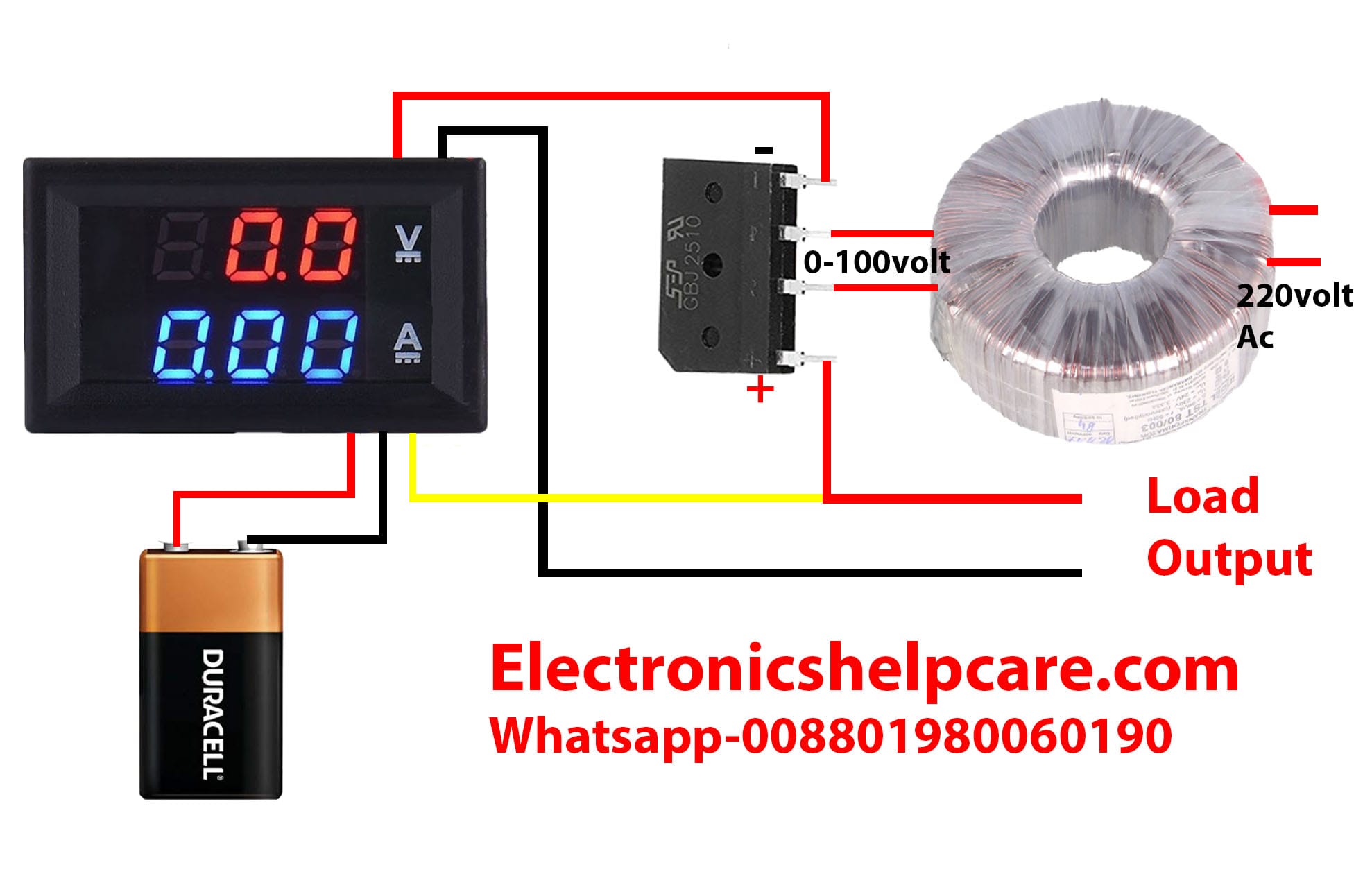 ampere meter voltmeter connection, electronics - Electronics Help Care