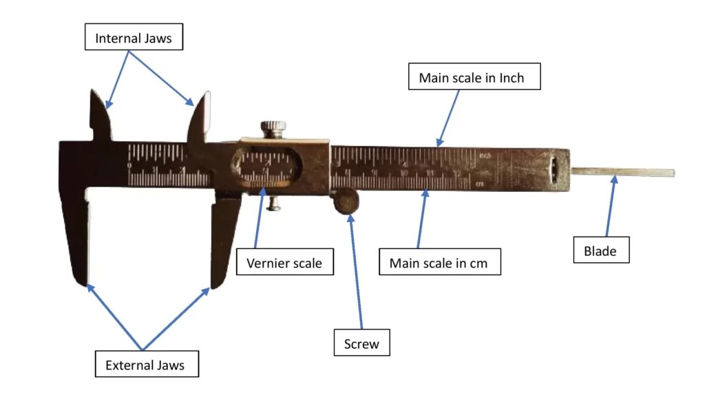 Vernier Calipers diagram, readings and use EdumirPhysics