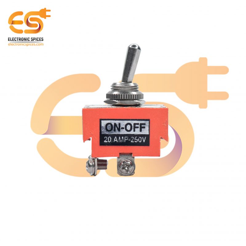 Buy 20A 250V 4-Pin Mini Toggle Switch ON/OFF (Orange) - 2pcs