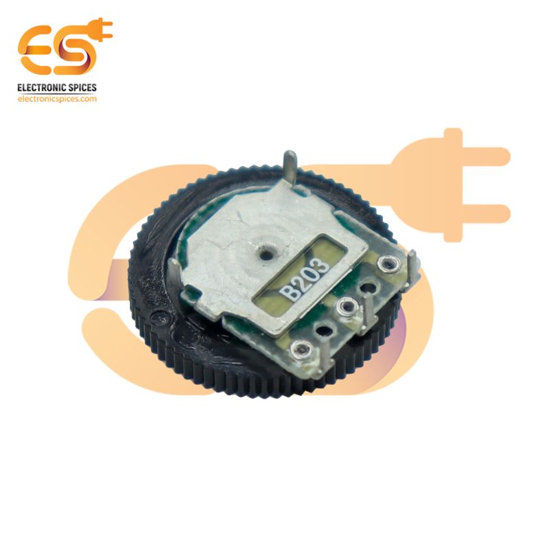 Electronic Spices 20K Ohm 3 Pin Round Dial Rotary Potentiometer Pack of 100