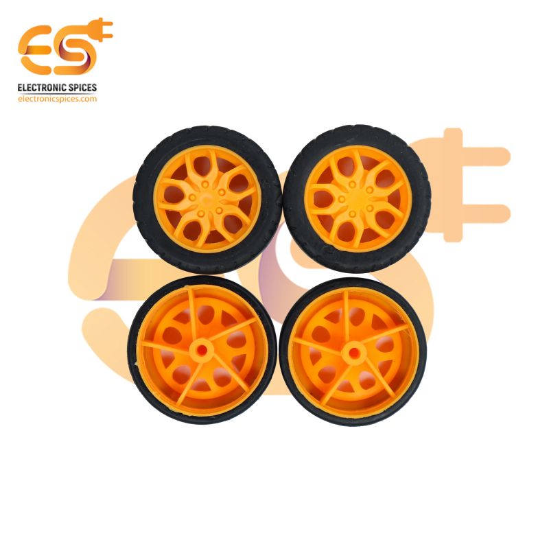 Buy Hard Plastic Build Rubber Cover Orange Color Rc Toys Cars Wheels