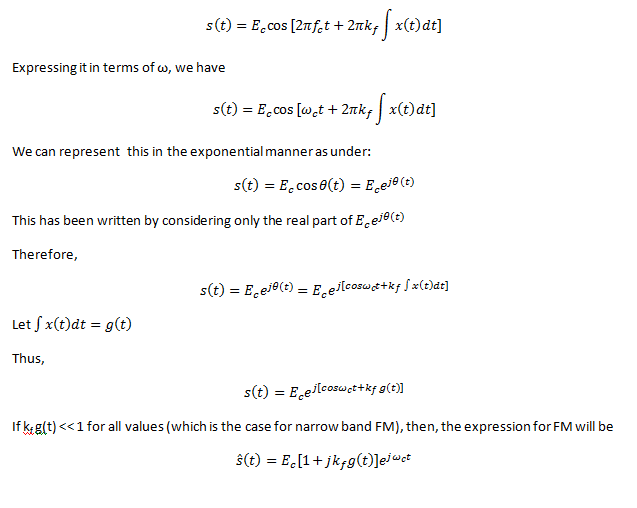 Explain the Difference between Narrow band FM and Wide