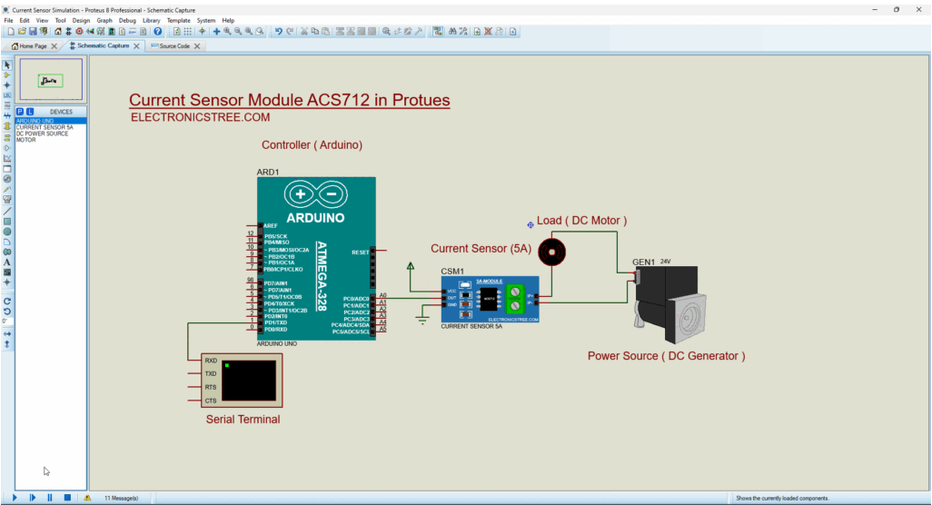 ACS712 Current Sensor Easy and Enhanced Proteus Library ELECTRONICS TREE