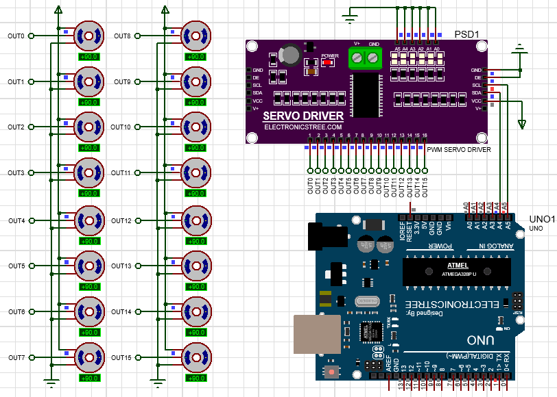 16Channel Servo Driver with Arduino Perfect Solution for Many Servos