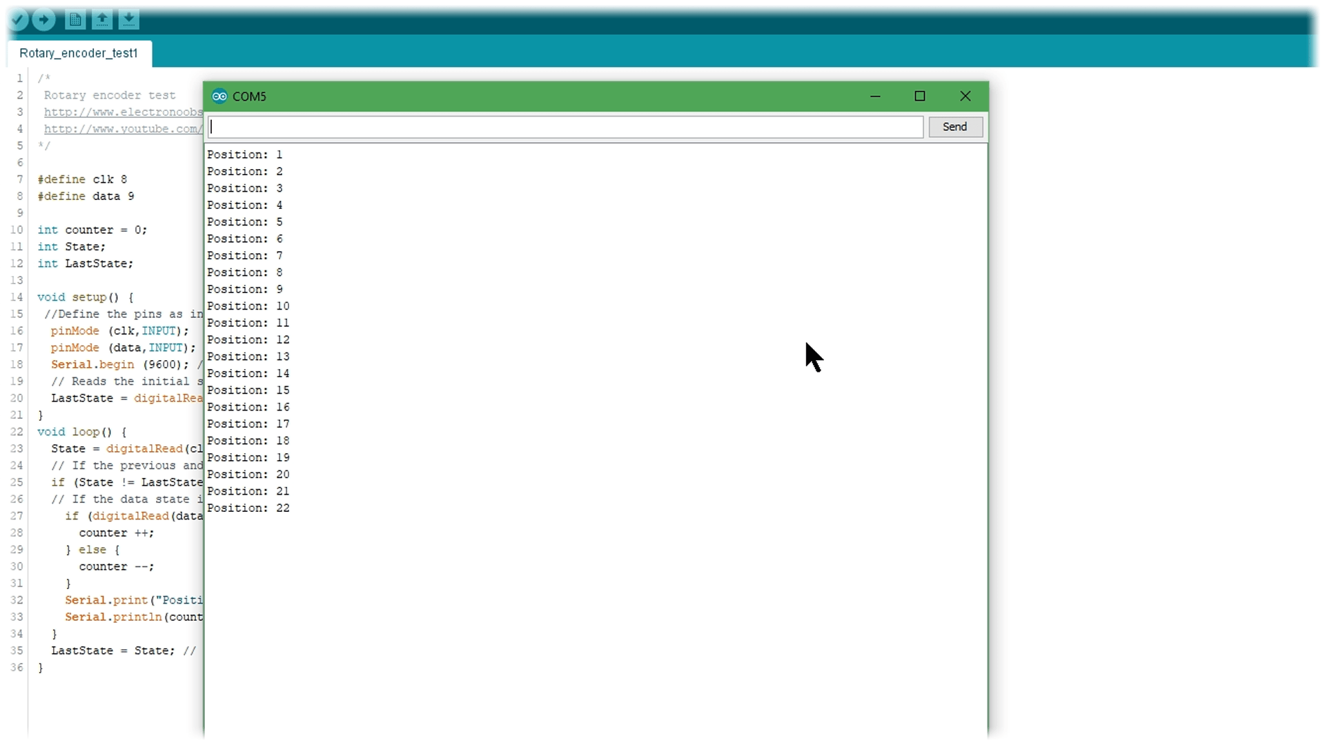 Arduino rotary encoder menu