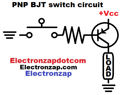 Brief PNP BJT Switch Circuit Bipolar Junction Transistor - Electronzap