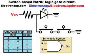 Brief Switch Based NAND Logic Gate Circuit - Electronzap