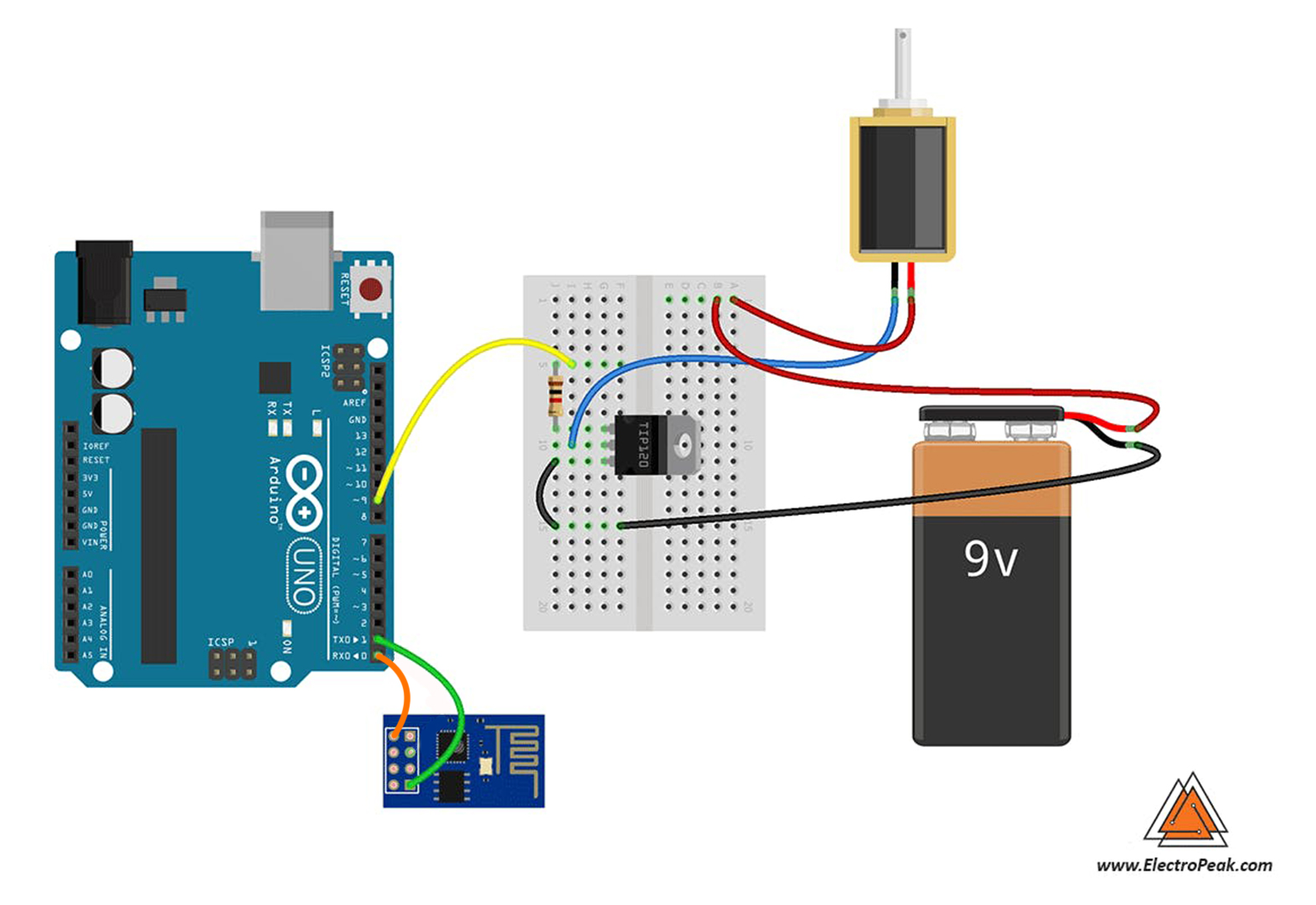 Smart Door Lock w/ WiFi Login Page by Arduino & ESP8266 ElectroPeak