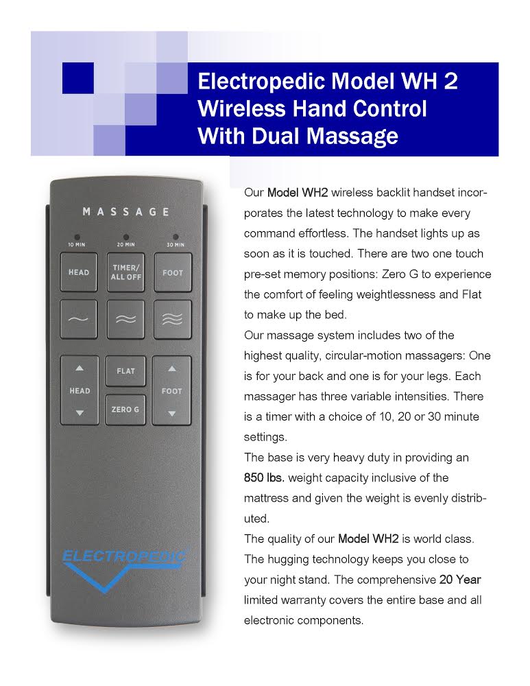 Electropedic WH2 Adjustable Bed