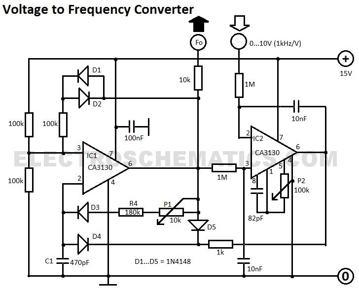 Voltage to Frequency Converter Circuit
