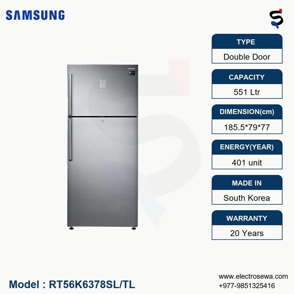 Samsung Refrigerator 551 Ltr Double Door, 5in1 Convertible