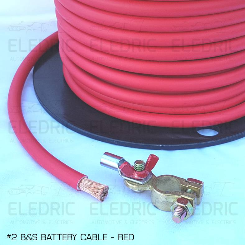 Battery Link Cable 2 B&S 35mm2 30cm with SC3510 Lugs Premade in RED
