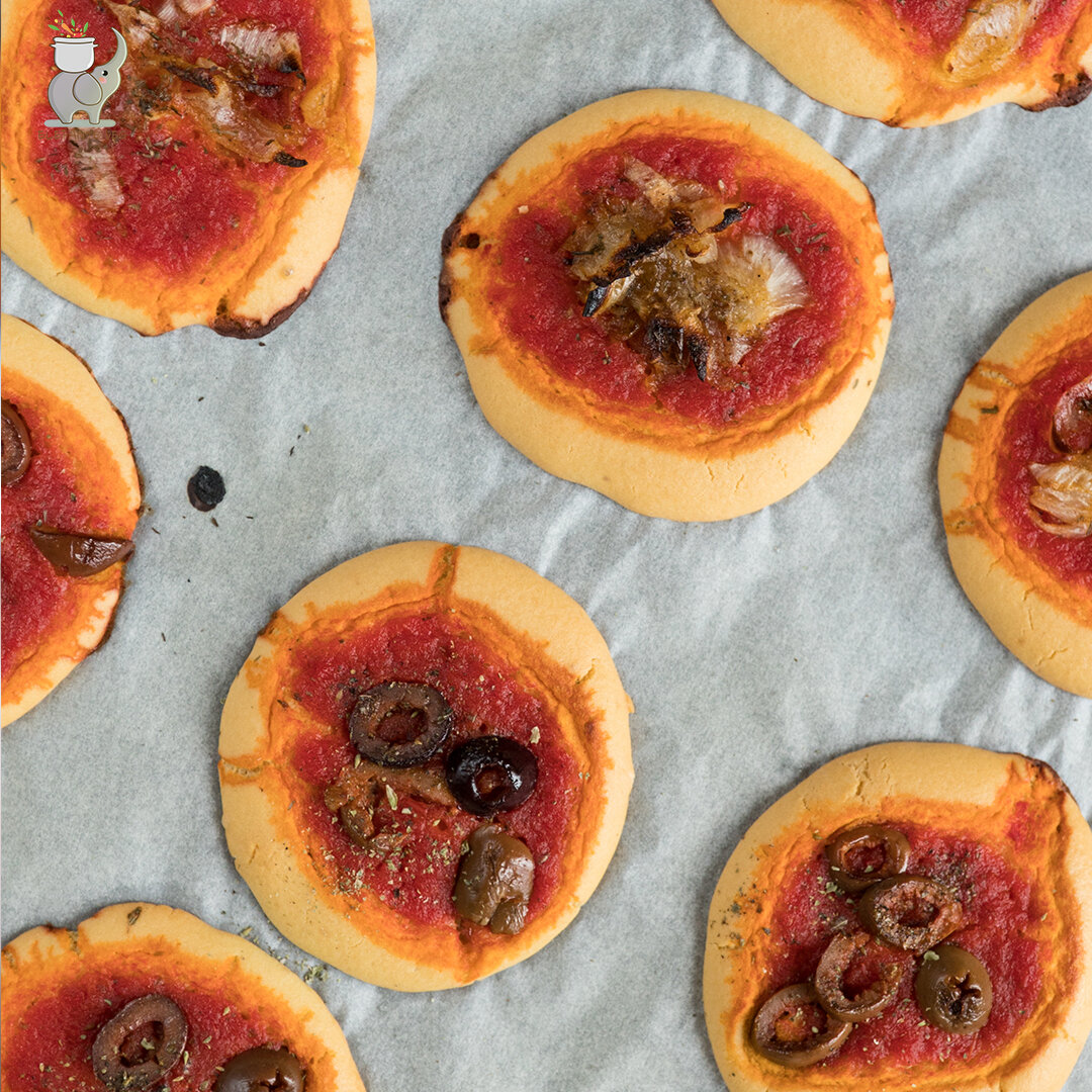 Pizzette di farina di ceci Elefanteveg