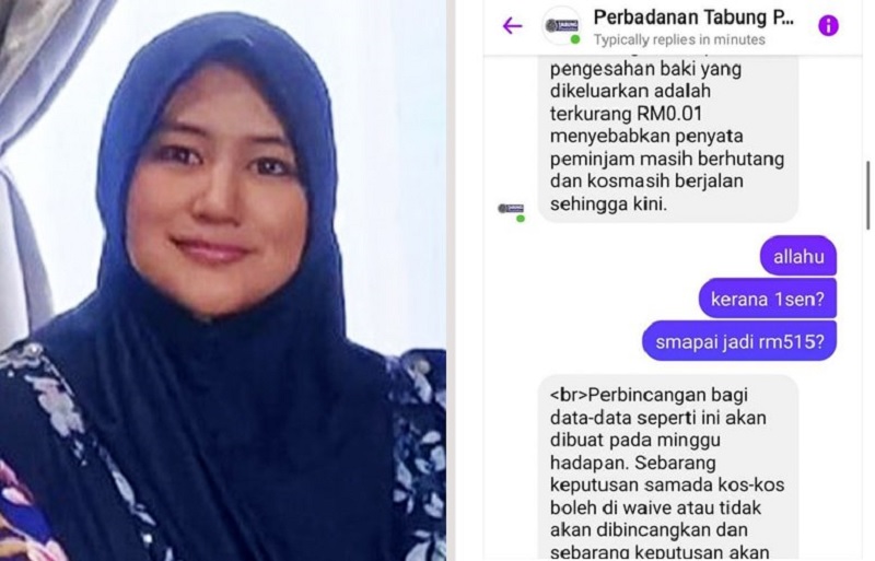 Wanita Terkejut Baki Pinjaman PTPTN RM0.01 Jadi RM515