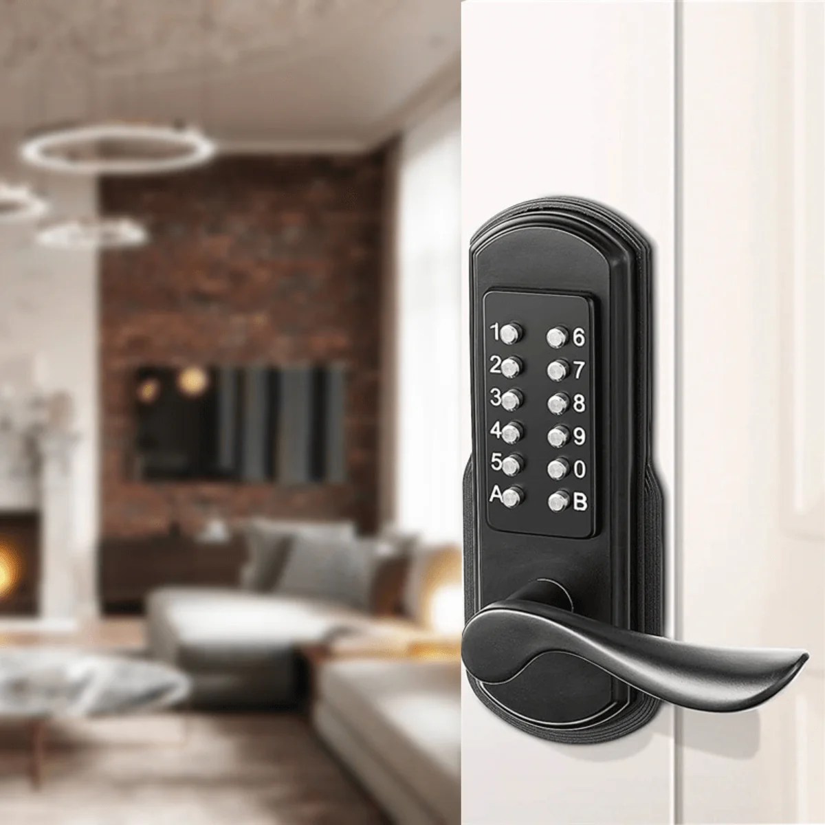 Elemake Keyless Door Lock with Keypad, Right Handed Mechanical Door