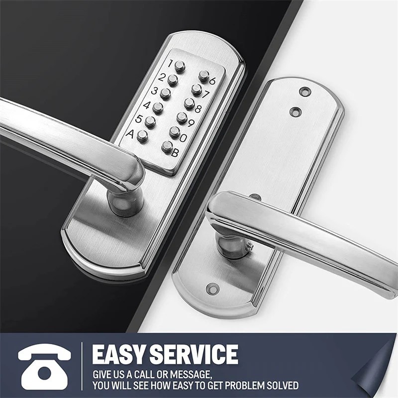 Elemake Keyless Entry Door Lock, Mechanical Lock with Keypad, Security