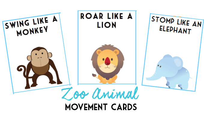 Zoo Animal Movement Cards eLeMeNOP Kids