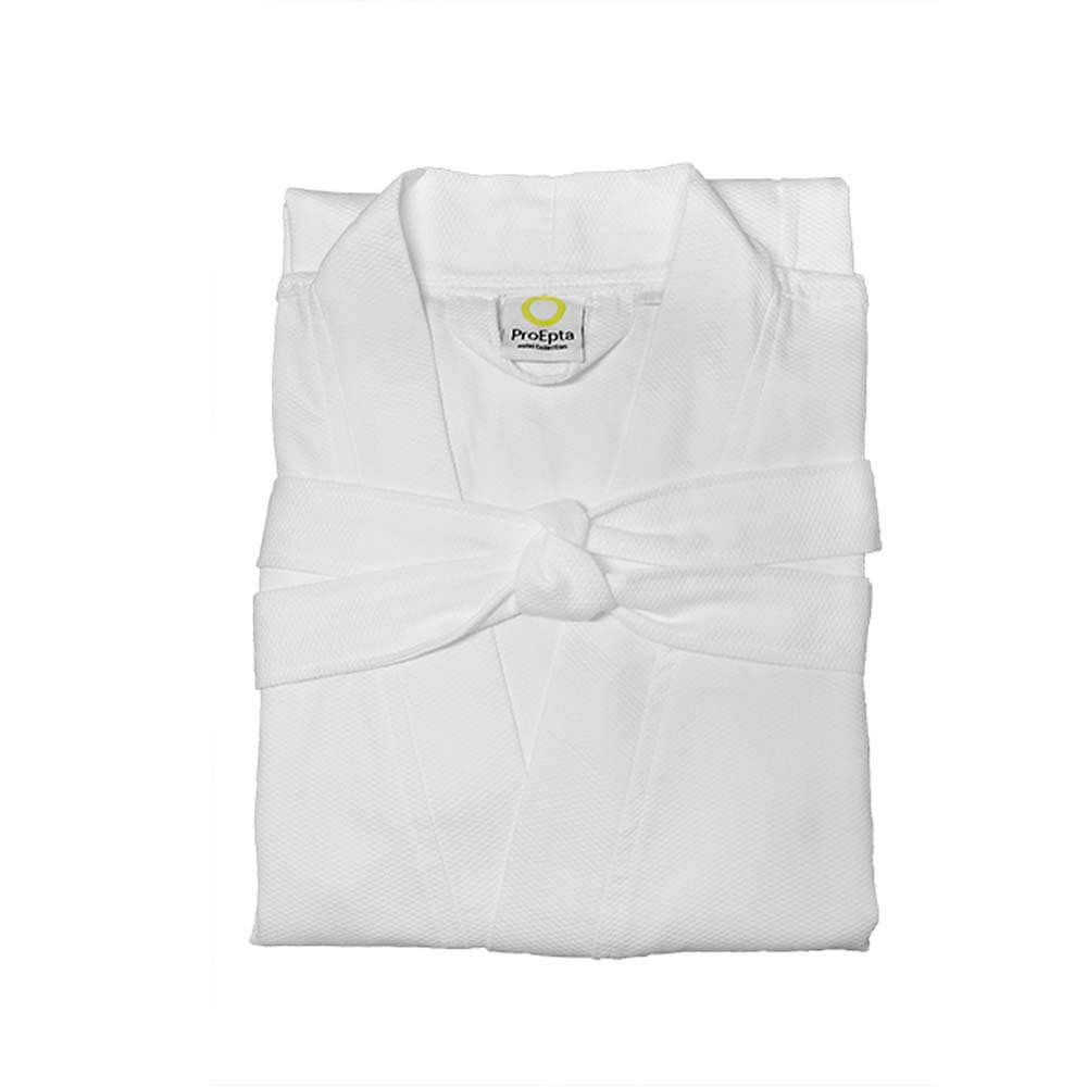 Bathrobe Pique 100 White cotton (Large) Elemental