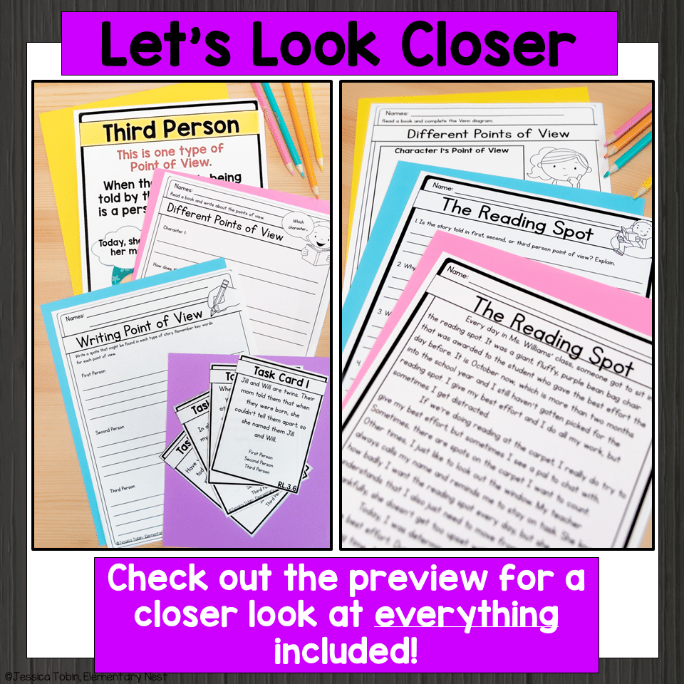 RL.3.6 3rd Grade Point of View Elementary Nest