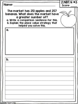 2nd Grade Word Problems NBT Place Value