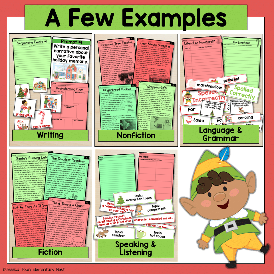 3rd and 4th Grade Christmas ELA Activities Elementary Nest