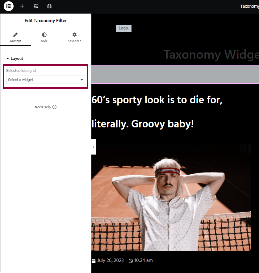 Taxonomy Filter Widget » Elementor