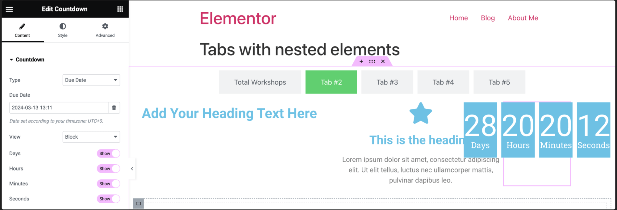 Tabs Widget With Nested Elements » Elementor