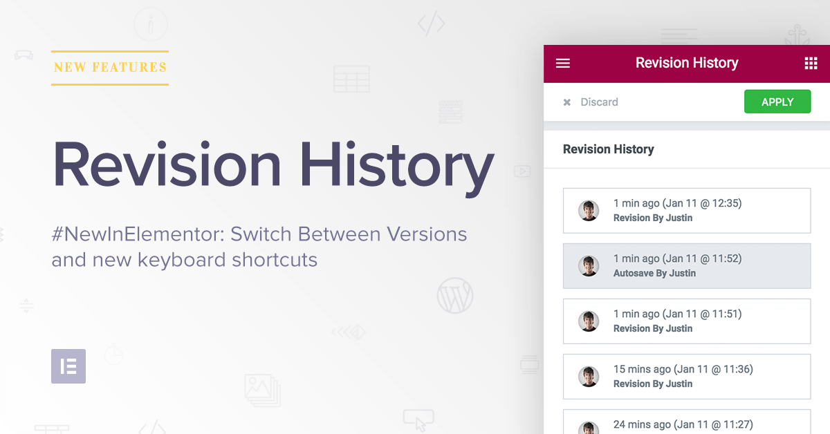 Revision History. Switch Between Previous Design Versions