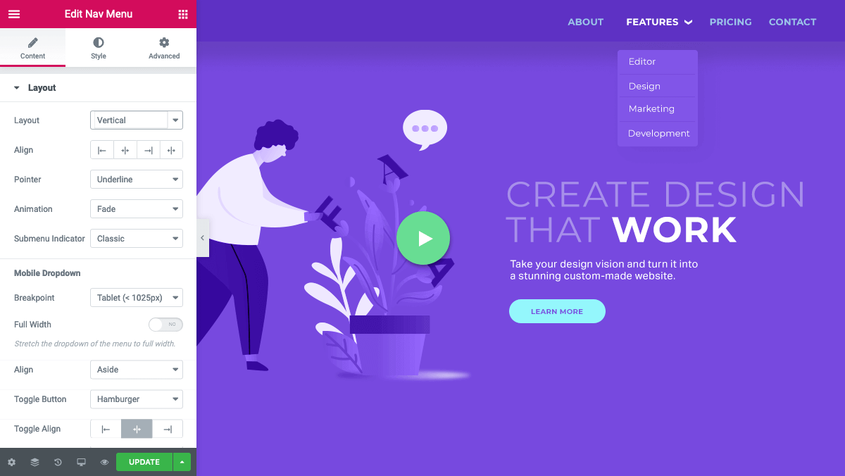 WordPress Nav Menu Widget