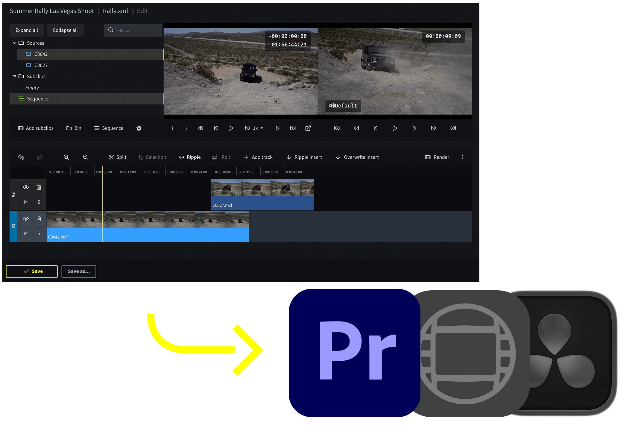 RoughcutEditor2 ELEMENTS Media Storage