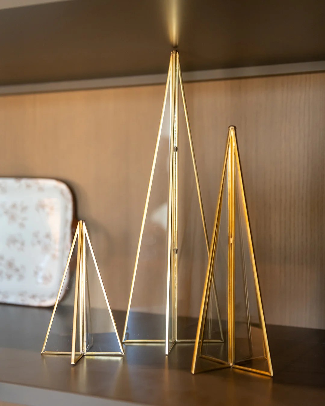 Gold Frame Glass Tree Set of 3 Elements by Remedy