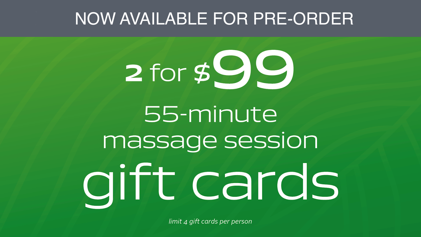 Two 55 Minute Massage Gift Cards For 99 (Now Available For Preorder