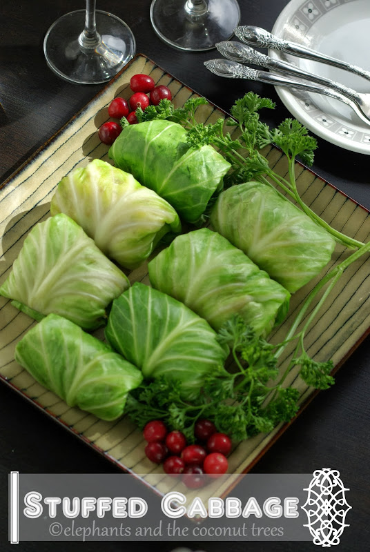 Cabbage Roll / Stuffed Cabbage with Turkey elephants and the coconut