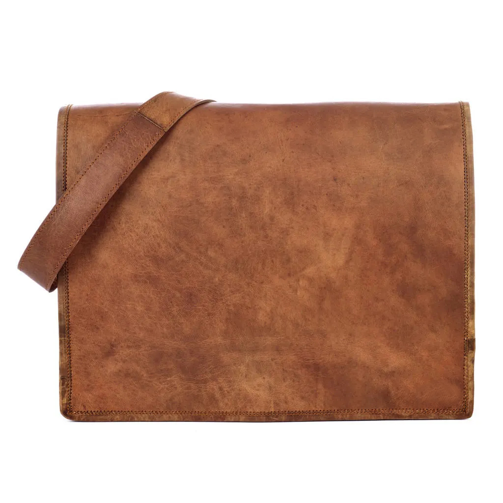 Large Leather Courier Bag ElephanTyne