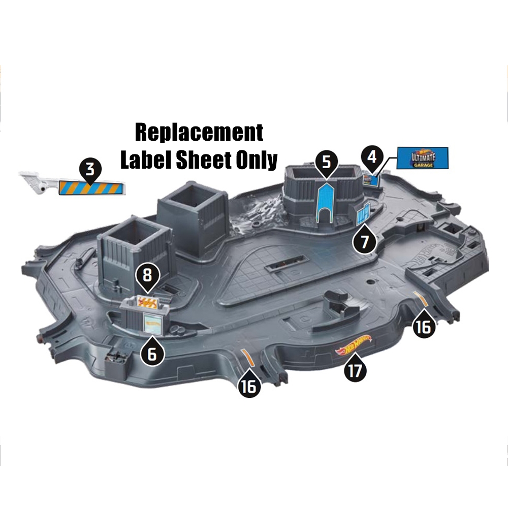 Replacement Stickers for HotWheels City Ultimate Garage GJL14 Die