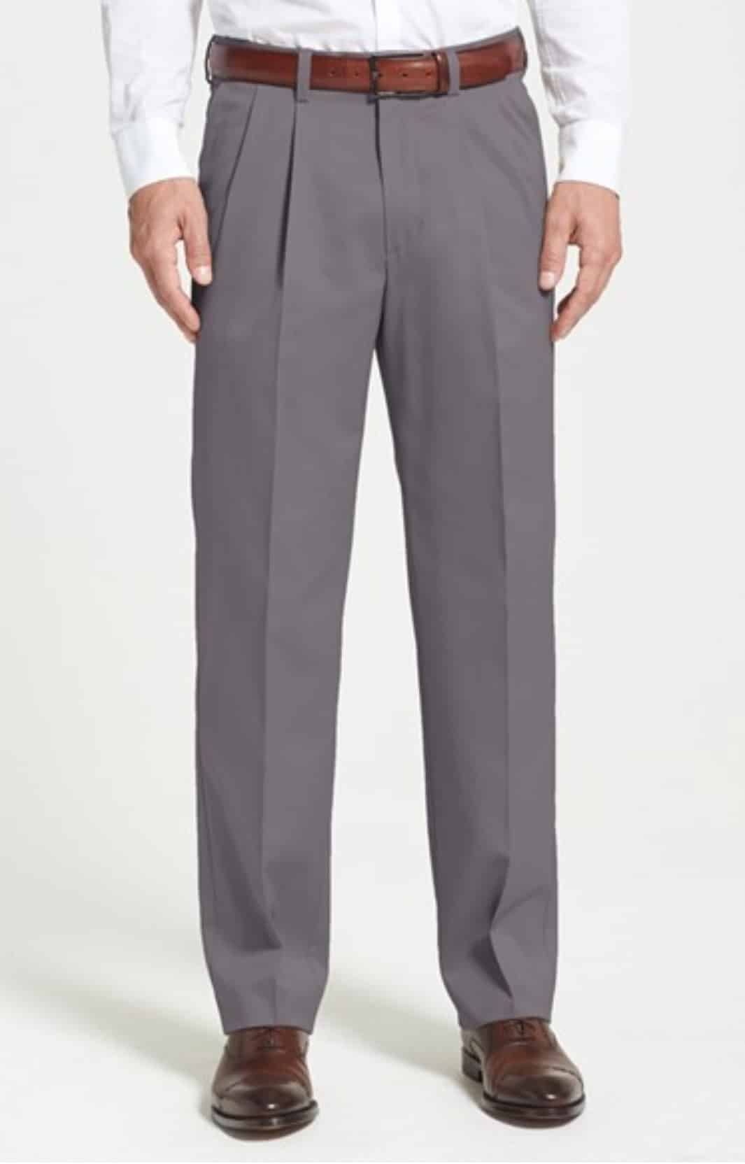 Nordstrom 'Classic' Smartcare™ Relaxed Fit Double Pleated Cotton Pants