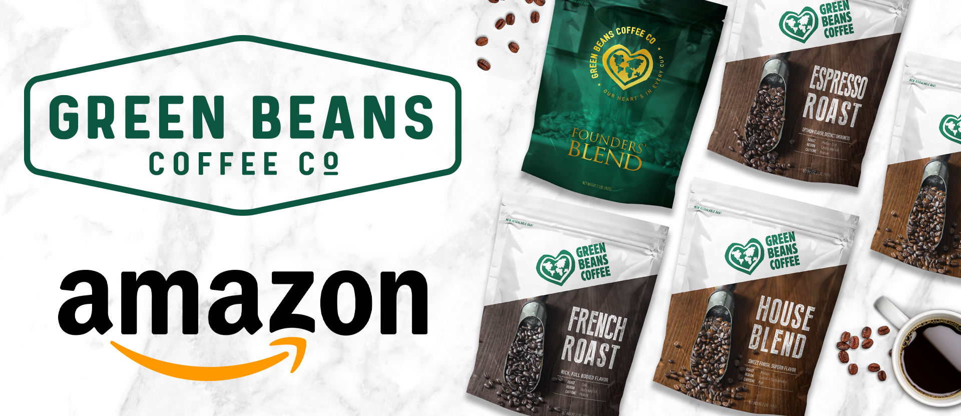 Green Beans Coffee has officially launched its Amazon store featuring all of its fan favorites