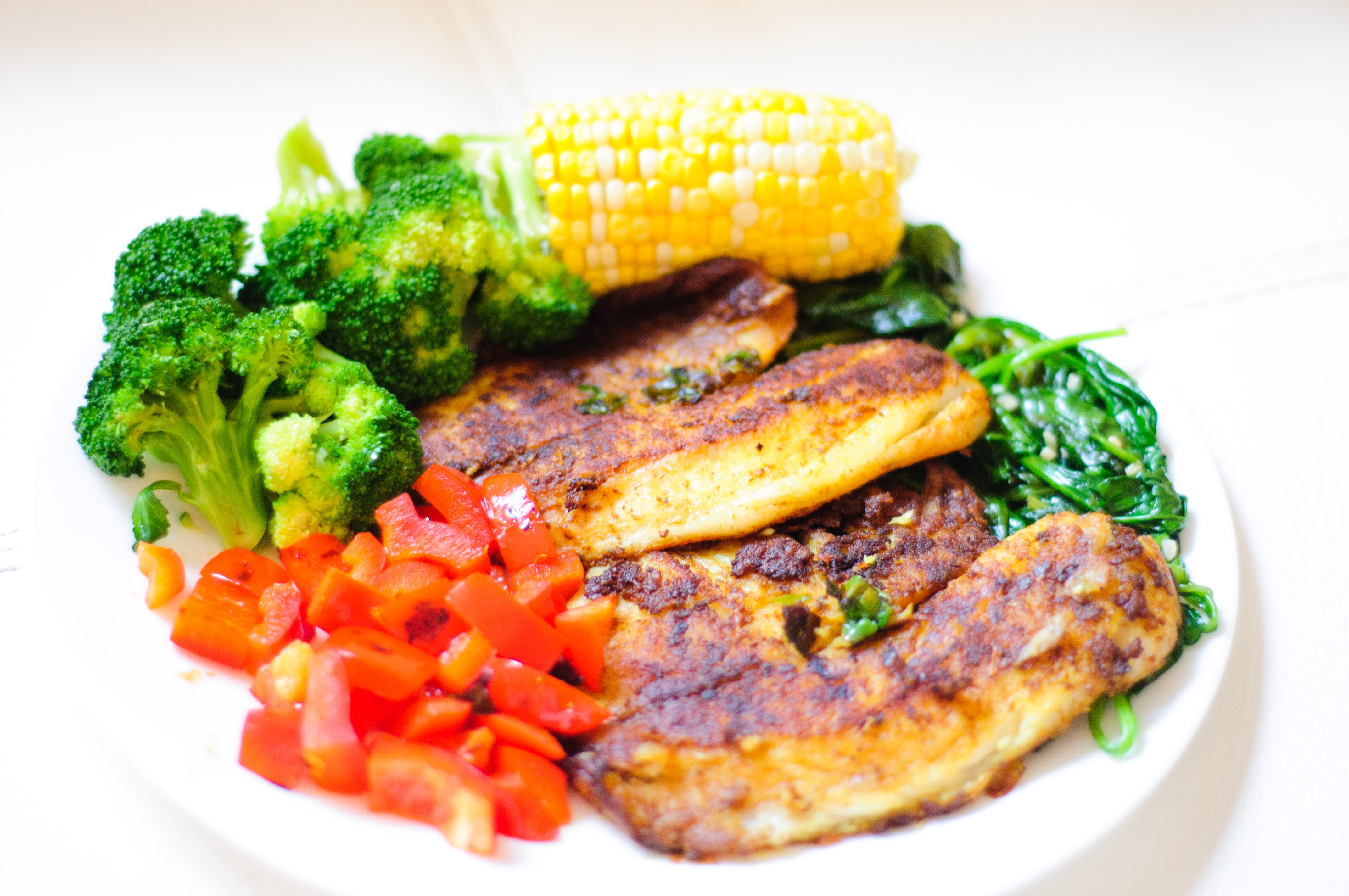 Under 400 kcal Blackened Tilapia with Veggies Elevation Medical