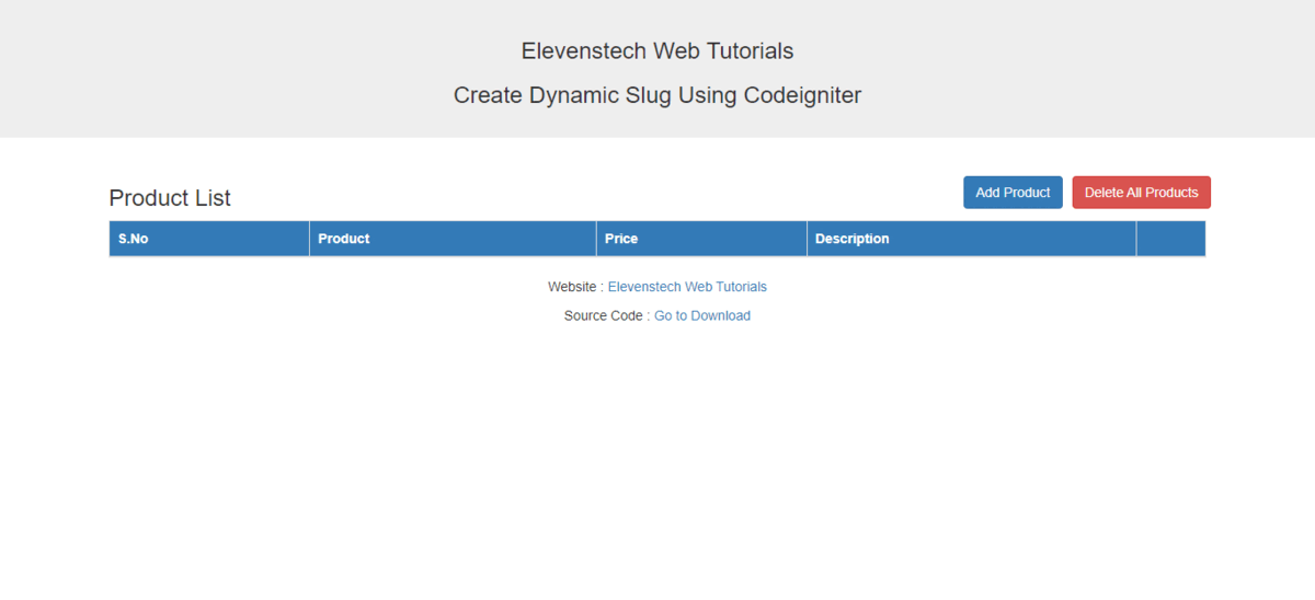 Create Dynamic Slug Using Codeigniter Elevenstech  Tutorials