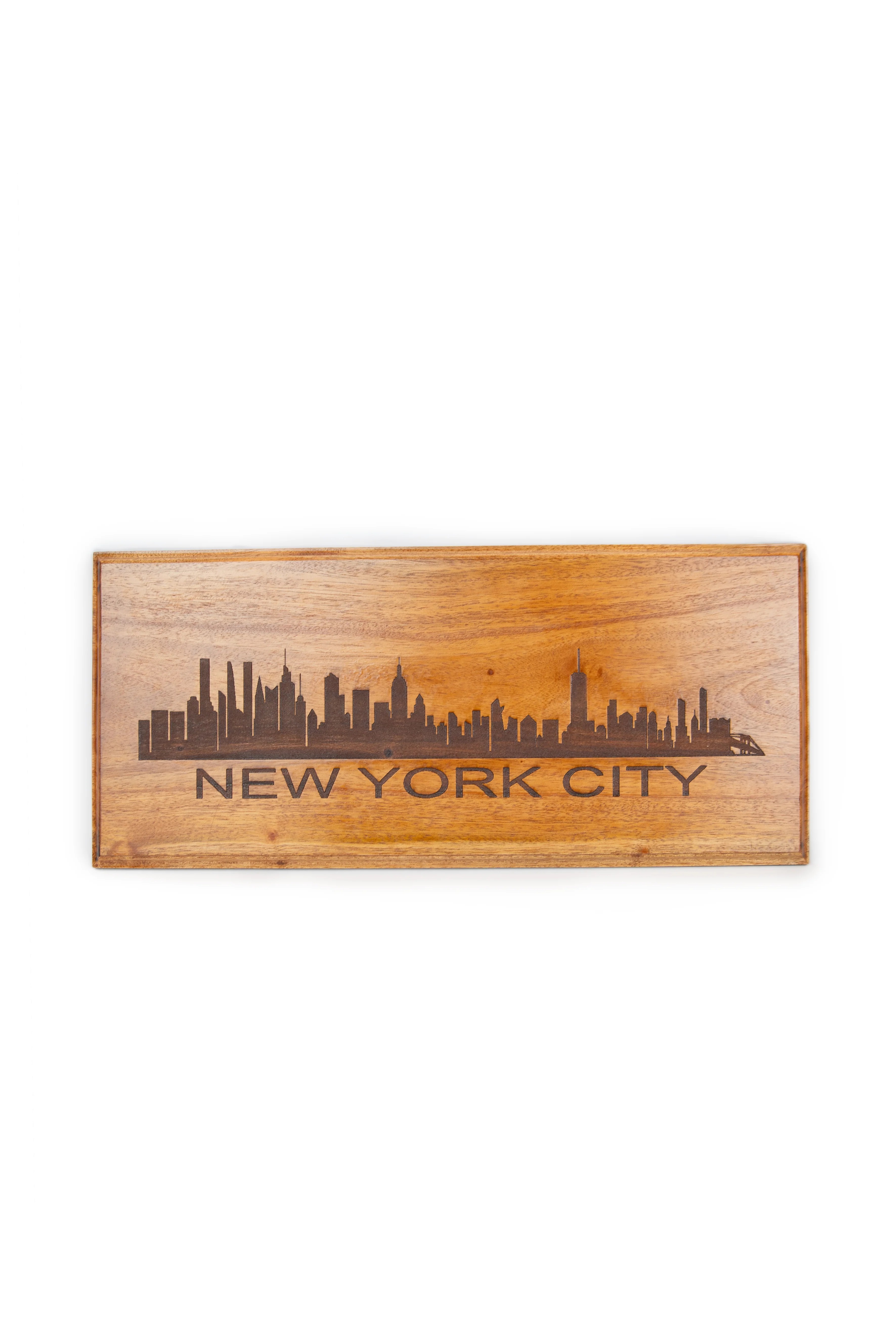 Engraved Wooden NYC Skyline Elevita