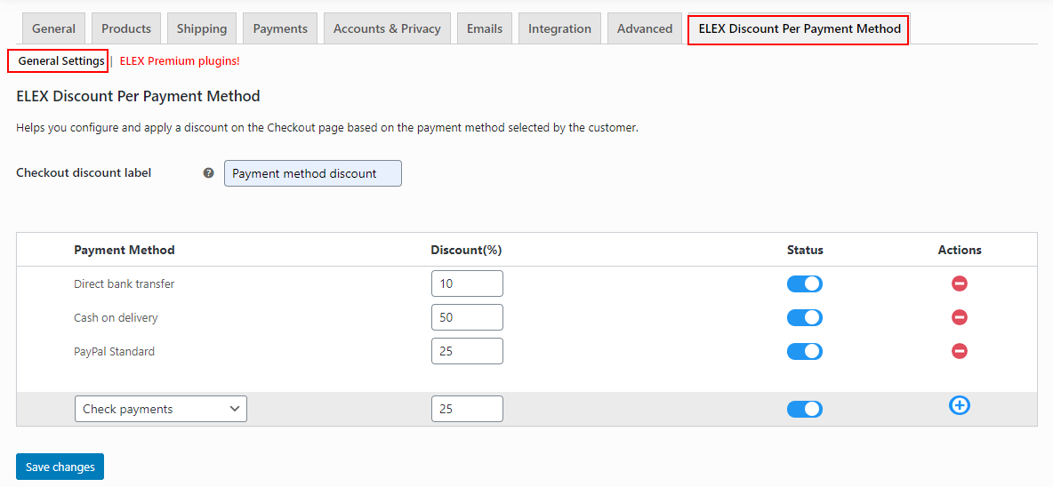 How to set up ELEX Discount per Payment Method Plugin