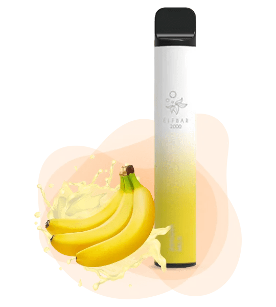 ELFBAR 2000 Banana Milk. Одноразова PODсистема. ELFBAR Купити