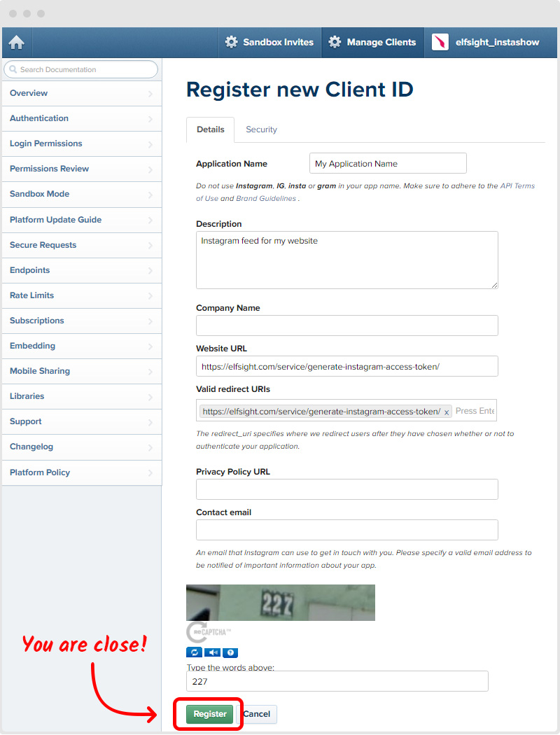 How to Get Instagram Client ID and Client Secret