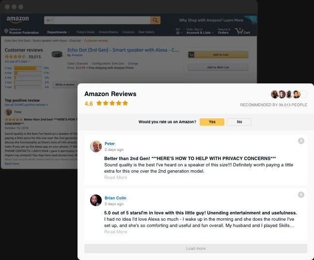 Embed Amazon Reviews widget on your site (easy and fast)