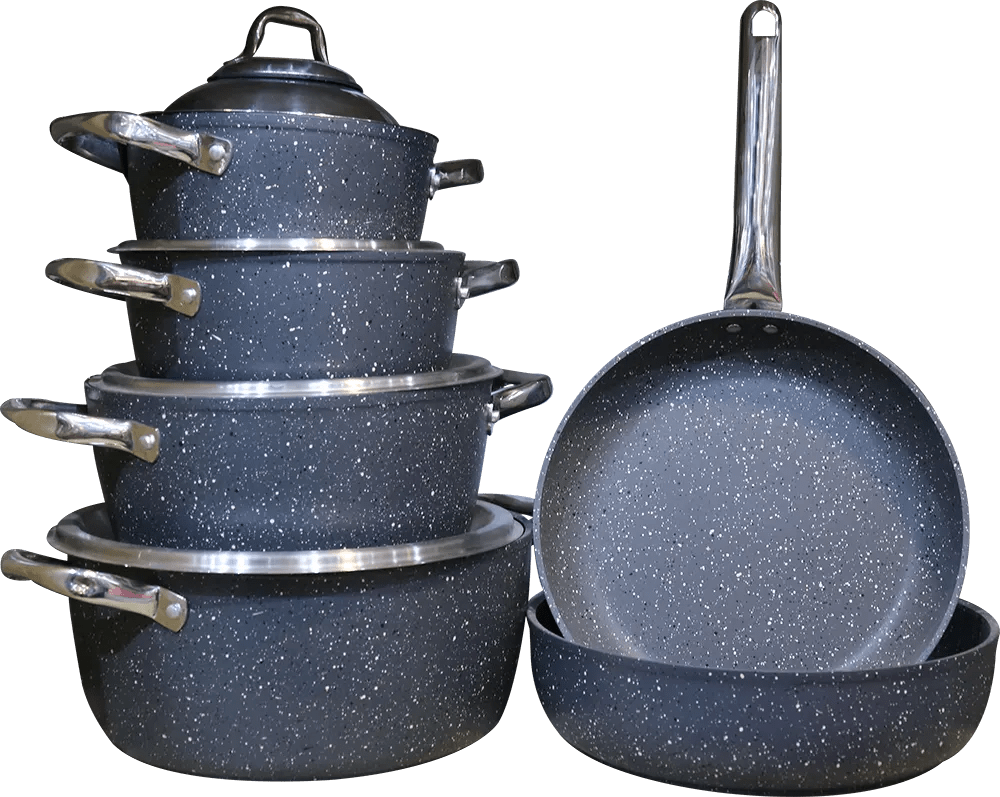 Saflon granite multiuse cookware set, 10 pieces, gray Elghazawy Shop