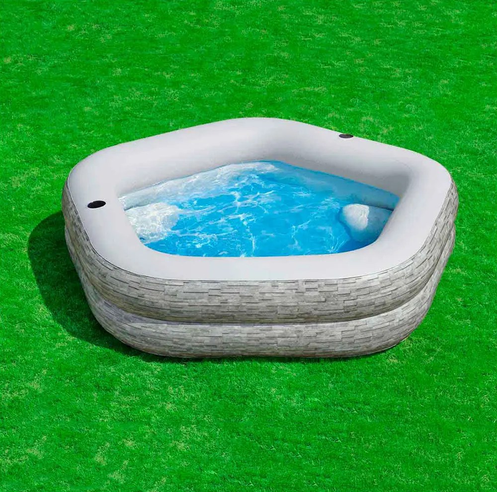 Bestway Inflatable Pentagonal Swimming Pool with Seats, 213 * 206 * 53