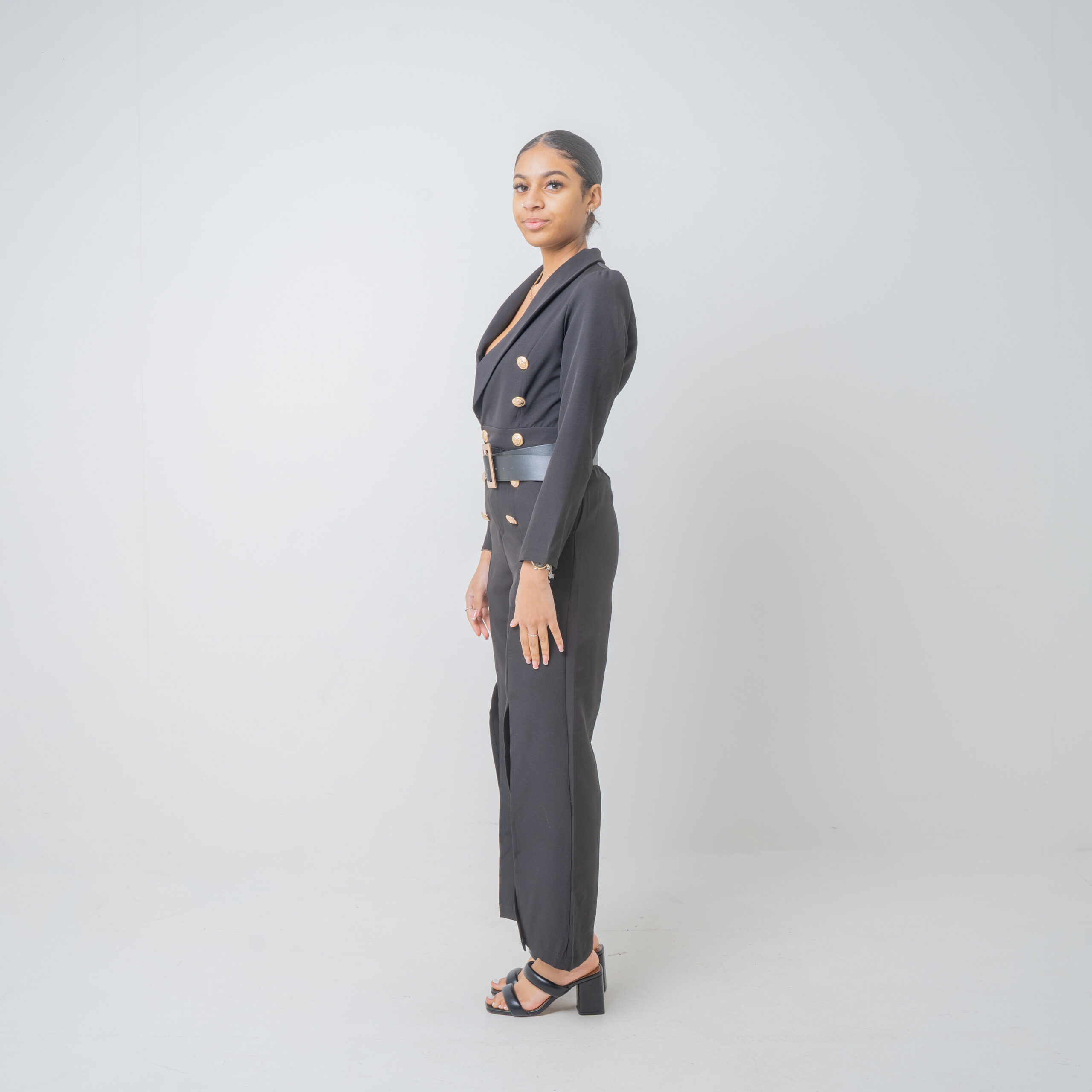 Collared Jumpsuit Black Eligentri
