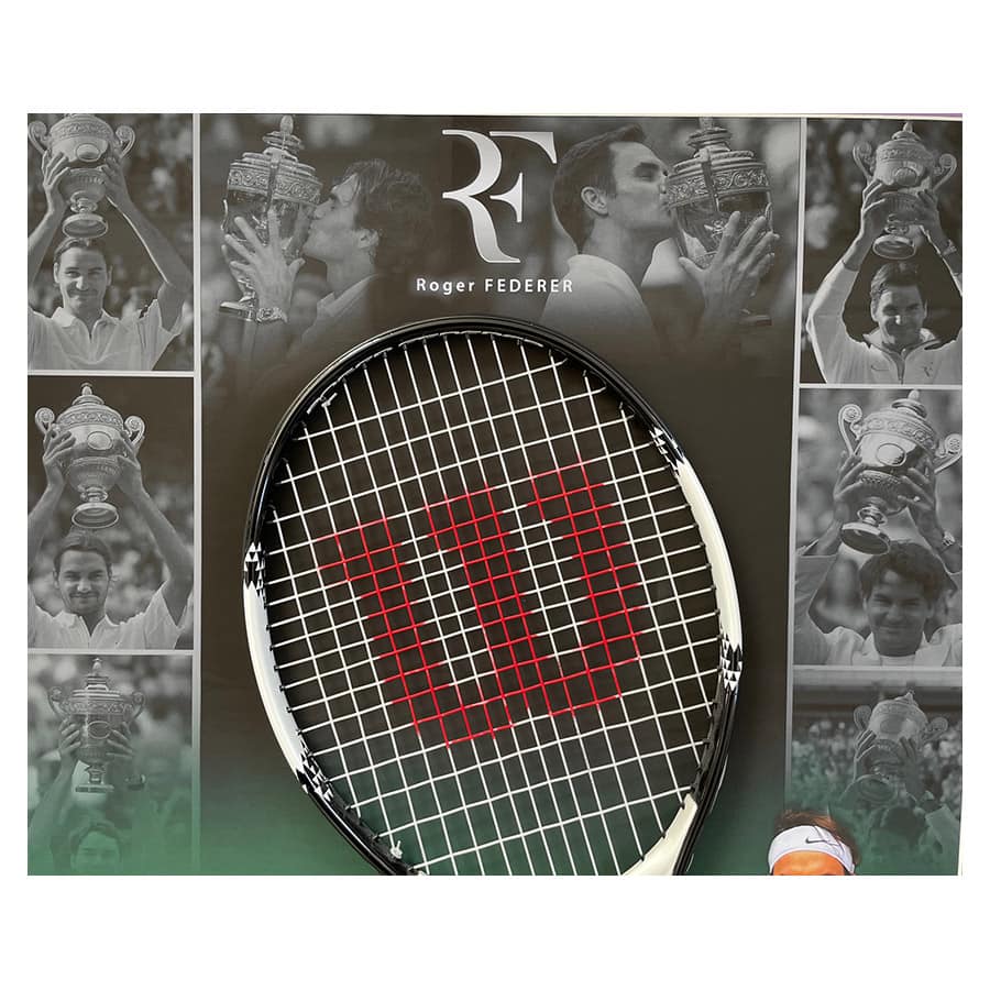 Roger Federer Signed Racket Display Wimbledon Legacy Display Elite