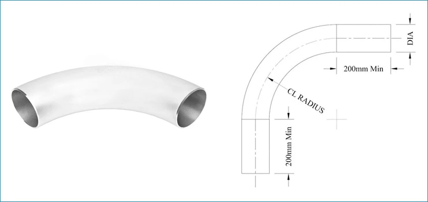 Long Radius Bend, SS Long Radius Bend, Buttweld Long Radius Bend