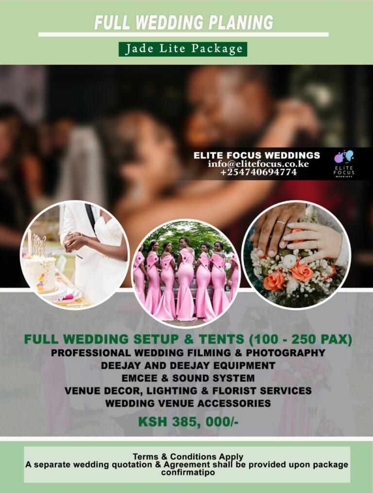 Full Wedding Planning Packages In Kenya. Elite Focus Entertainment Africa